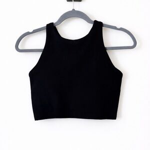 Athleta Conscious Crop Tank | Black | High Neck | Built-In Bra | SP